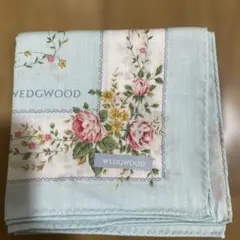 WEDGWOOD ハンカチ ライトブルー 花柄