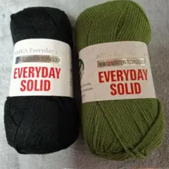 NASKA EVERYDAY SOLID 毛糸 ブラック グリーン 2色セット