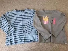 長袖Tシャツ2枚セット（ストライプ・イラスト）