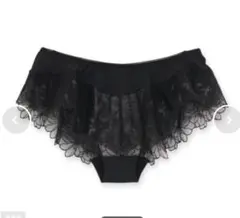 軽やかに揺れるチュールフラワー贅沢な可愛さ　フレアショーツ　黒　Mのサムネイル