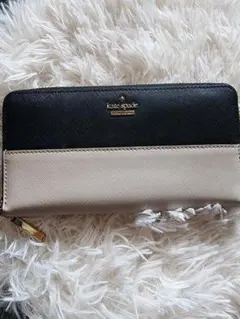kate spade 黒/ベージュ 長財布