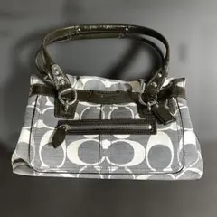 COACHハンドバッグ グレー/ホワイト