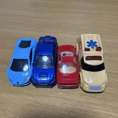 ミニカー 4台セット スポーツカーと救急車