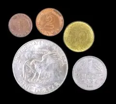 米国1ドル硬貨とフランス硬貨セット - メルカリ