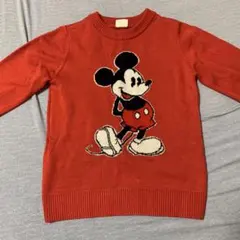 ブリーズミッキーマウスニット130ディズニー赤ニット男の子女の子子どもキッズ