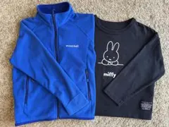 120 男の子 長袖 mont-bell フリース ミッフィー 長袖シャツ