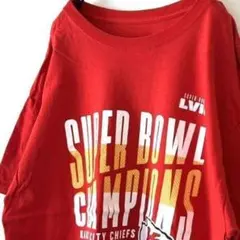 スーパーボウル チャンピオンズ KC Tシャツ L レッド 赤 古着