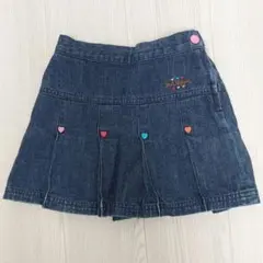 ミキハウス 100 デニムスカート 日本製 ハート ボタン