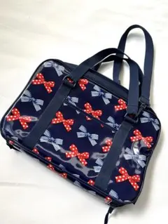 CC カラフルキャンディstyleリボン柄 お習字　ショルダーバッグ ネイビー