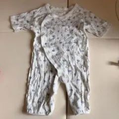 プティマイン 新生児 5060 肌着 ベビーインナー 花柄シャツ 総柄ロンパース