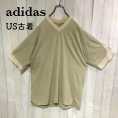 US古着Tシャツアディダスadidas刺繍ワンポイントY2KVネック