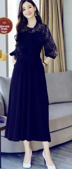 新品☆大きいワンピース☆セレモニー☆入学式☆卒業式☆フォーマル☆シースルー袖