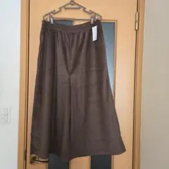 ブラウン 4L ベロア　コーディロイワイドパンツ ★大きいサイズ