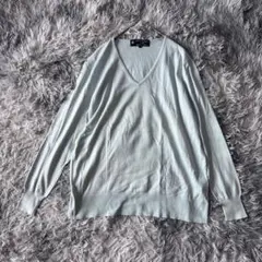 ♫23区 Ｖネック ニットセーター【38】ライトブルー シルク混 上品