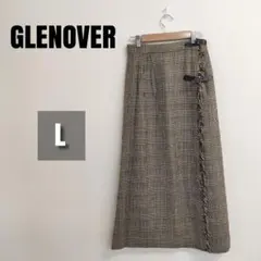 【美品】GLENOVER ロングフレアスカート L チェック 大人コーデ