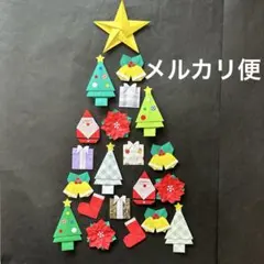 折り紙　壁面飾り　クリスマスツリー　サンタクロース　ポインセチア　12月