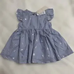 プティマイン 箔プリントチュニック ブルーグレー 100