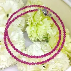 新品　合成ルビー　SILVER刻印　ネックレス