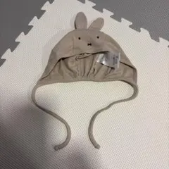 ウサギ耳付きベビー帽子 ベージュ ミッフィー