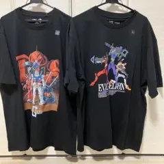 【新品】ユニクロガンダム45周年Tシャツ、エヴァンゲリオンTシャツセット