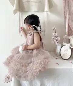 【超美品】ベビードレス 80サイズribbon strap tutu dress
