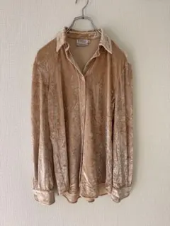 ビンテージ ベロア ピンク シャツ vintage 古着 イタリア製