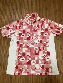 marie claire SPORT 半袖 ポロシャツ ピンク 花柄Lサイズのサムネイル