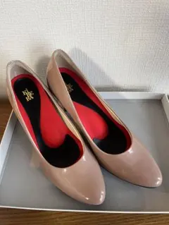 ベージュ ポインテッドトゥパンプス M 22.5 S 23.0