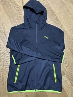 レディースPUMA フード付きウィンドブレーカー XL ブラック/イエロー