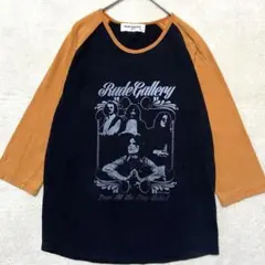 【美品✨】ルードギャラリー ラグラン バンド Tシャツ 七分袖 黒 オレンジ 3のサムネイル
