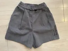 メゾピアノ　mezzopianoグレー系チェック ハーフパンツ ベルト付き150