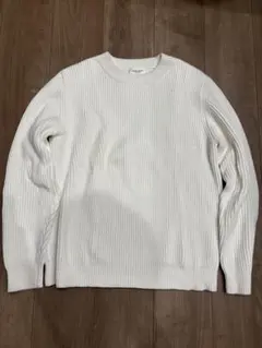 UNITED ARROWS ホワイトリブ編みセーター