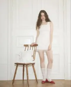 【muguet】cotton lace mini op(White/Ssize)