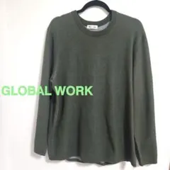 GLOBAL WORK オリーブグリーン XL 長袖カットソー