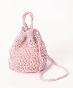 『ローリーズファーム』巾着型バッグ ピンク ハンドバッグ ショルダーバッグ