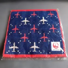 新品未開封　JAL　ハンドタオル　ミニタオル　ナイトフライト　25cm×25cmのサムネイル