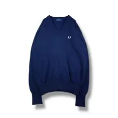 【934】　FRED PERRY　Vネック　ウールニット　サイズXL相当