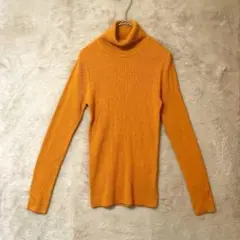 CINEMA CLUB♡タートルネックリブニット 細身 マスタードイエロー M