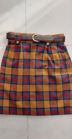 スカート　レディース　チェック　台形