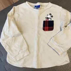 ミッキーマウス ポケット付き 長袖カットソー