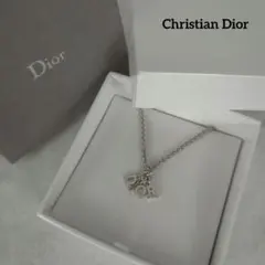 【美品】Christian Dior ディオール 4連ロゴ ネックレス シルバー