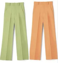 GRL センタープレスストレートパンツ イエローグリーン オレンジ セット M