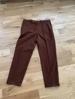 H&M メンズ　パンツ　スラックス　茶色　裾ダブル　アンクル　春