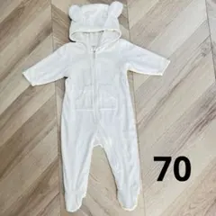 GAP カバーオール　ロンパース 70 白　パイル地　BabyGAP