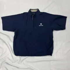 【美品】トミーヒルフィガー ハーフジップ ゴルフ 半袖 紺 XL 身幅67