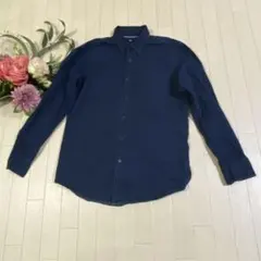 ユニクロ　メンズシャツ　濃紺　Mサイズ　　a-17
