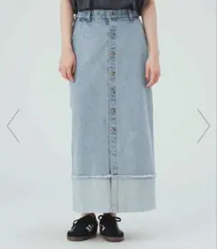 beams フロントボタン デニム ロングスカートのサムネイル