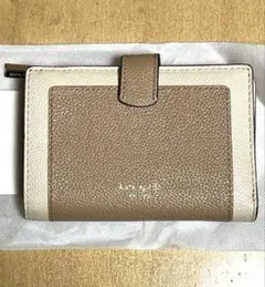 Kate Spade 二つ折り財布 ベージュ/ホワイト