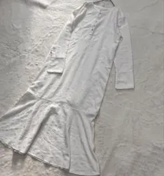 極美品　LARUTA マキシ丈　ペプラム　マキシワンピース　ボリューム