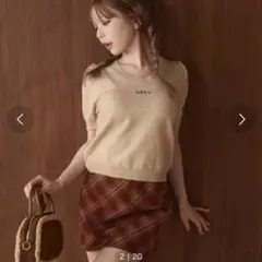 titty&co 刺繍入り半袖ニット